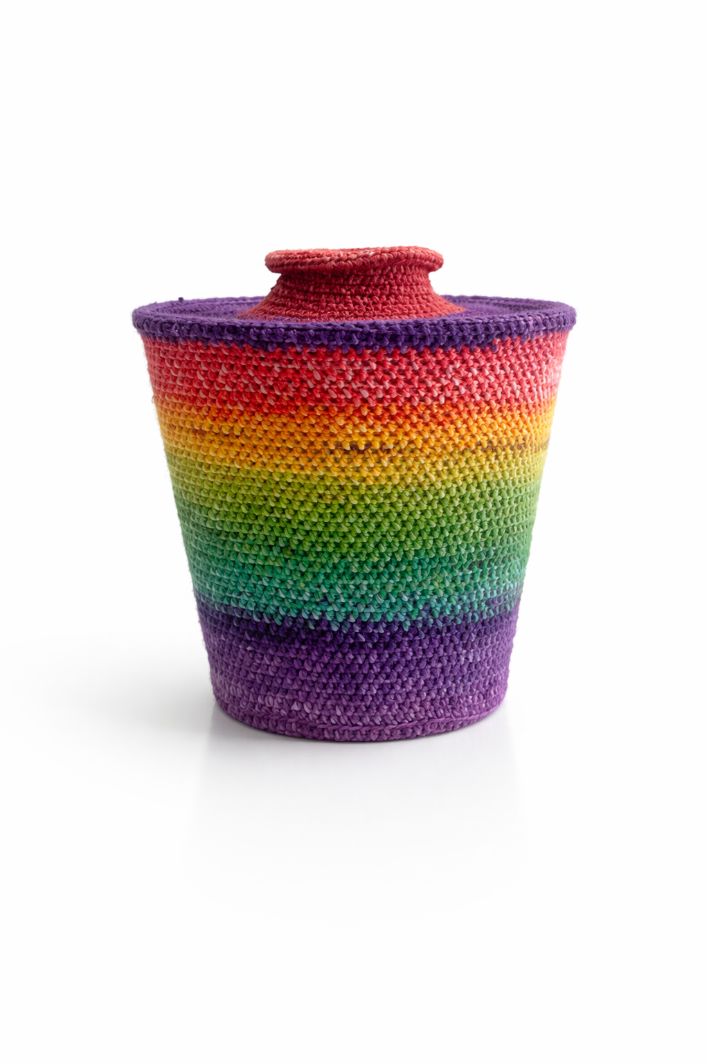Prism weave crochet vase
