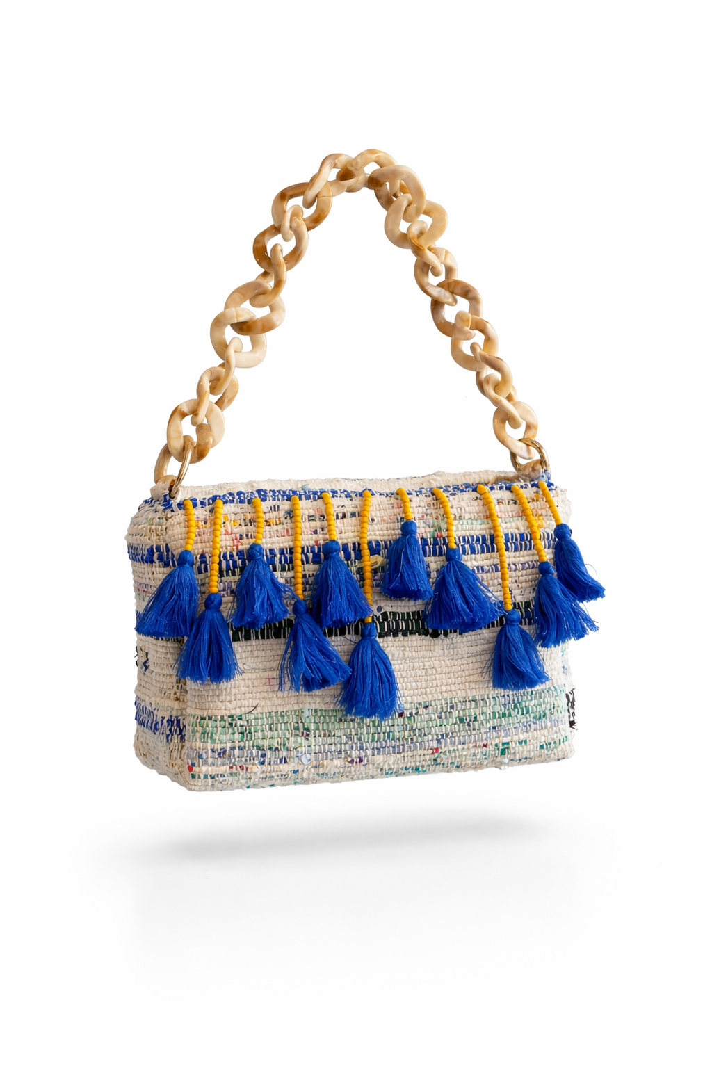 Azure Fringe Chain clutch