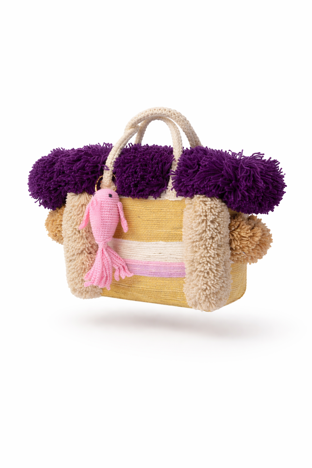 Violet Fringe Basket Small
