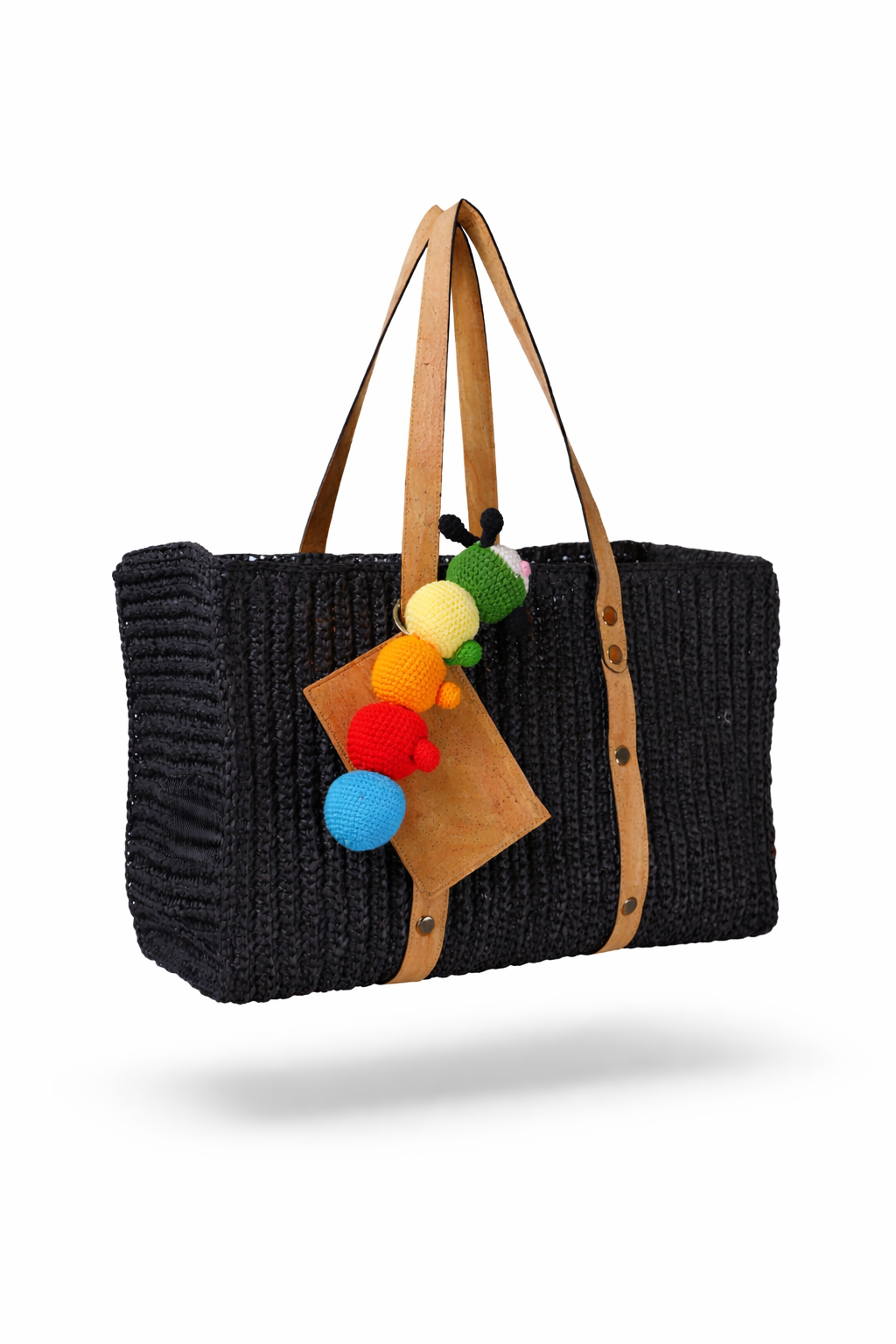 The Atelier Raffia Tote - Black