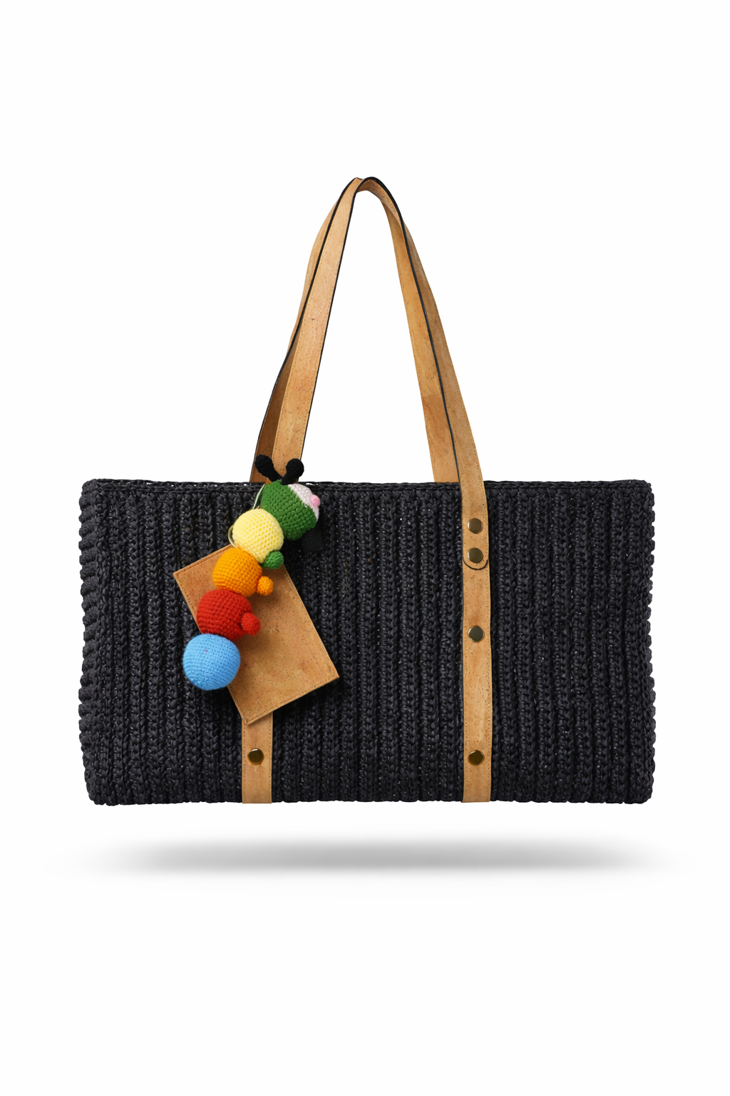 The Atelier Raffia Tote - Black