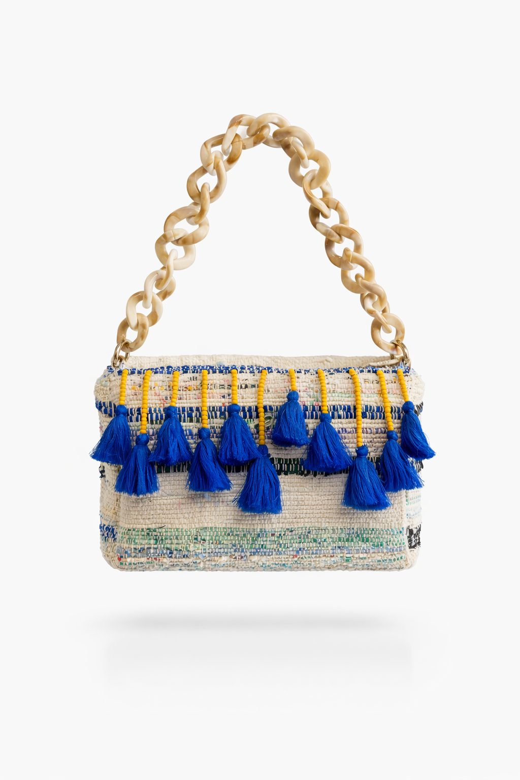 Azure Fringe Chain clutch