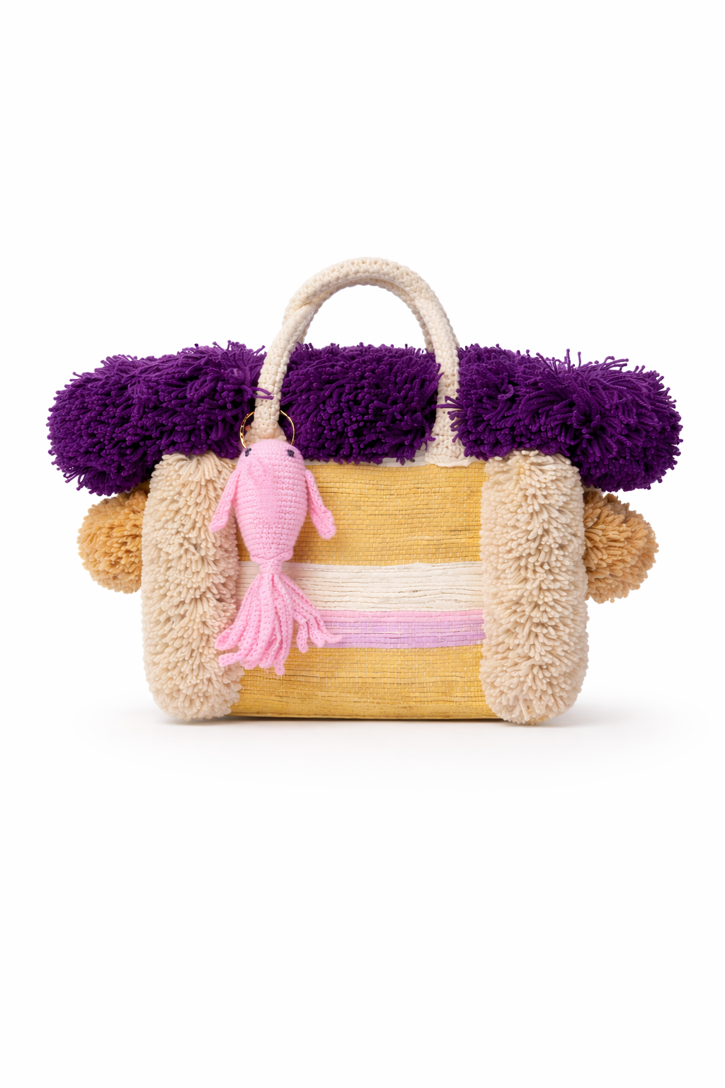 Violet Fringe Basket Small