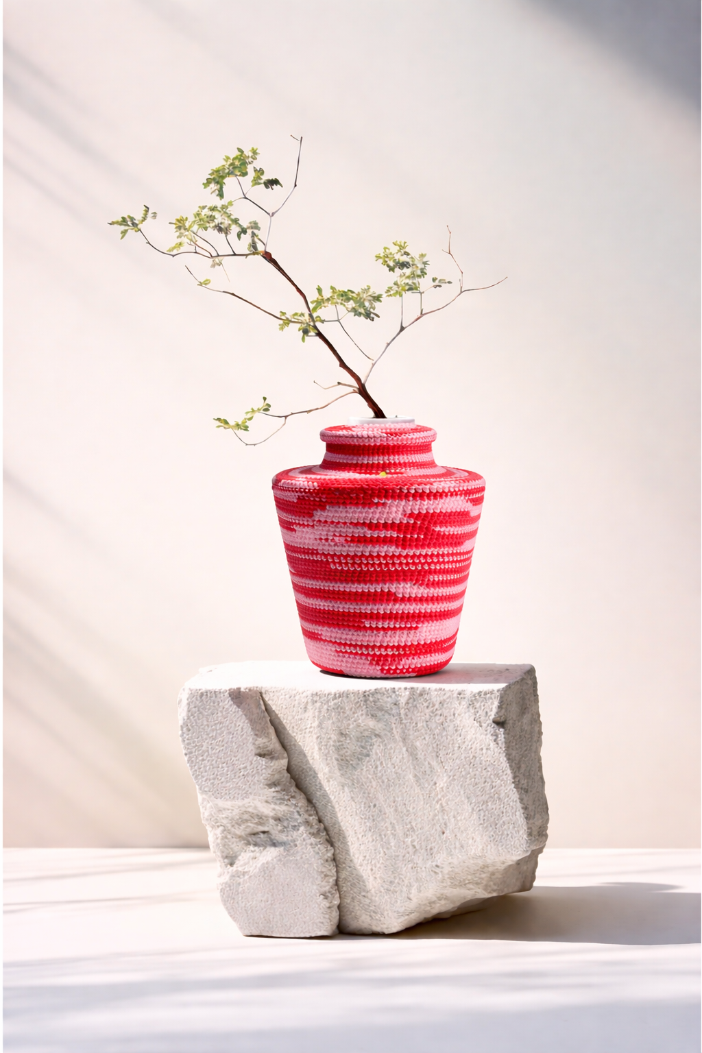 Rose crochet vase